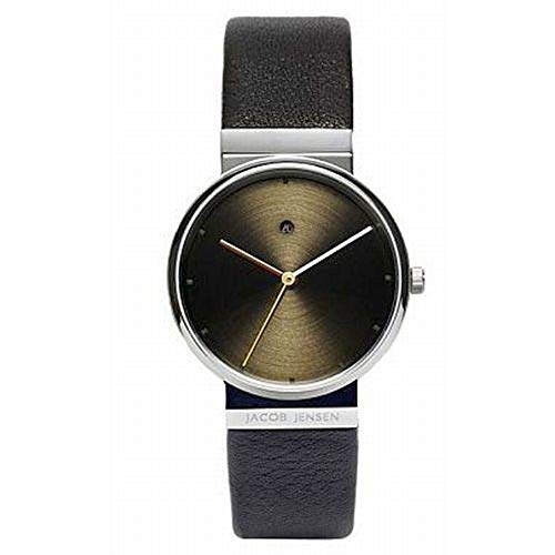 Jacob Jensen Damen Analog Quarz Uhr mit Leder Armband JJ853