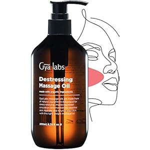 Gya Labs Destressing Massageöl zur Entspannung (200 ml) – Hergestellt aus Lavendel, Rose Otto, Rosenholz, Myrrhe, Jojoba und Arganöl – lindert Stress, Schmerzen und spendet der Haut Feuchtigkeit