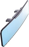 Vista 6 de Espejo retrovisor convexo HD azul antirreflejo de 11 pulgadas, clip universal en espejo retrovisor interior de gran angular para reducir el punto