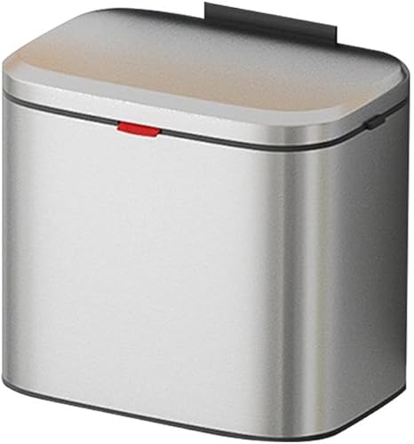 Cubo de basura colgante de compost para cocina, 48L1.052.11 galones de acero inoxidable con tapa para encimera y debajo del fregadero, 2 en 1,