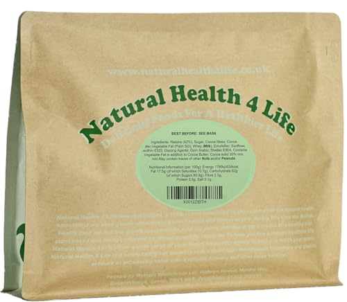 Natural Health 4 Life Carol Anne Confectioner Dark Chocolate Raisins 1kg, Chocolate Covered Raisins in Resealable Pouch, ‎3.5g Protein/100g, Snack for Parties, Baking, Events (Pack of 1)
