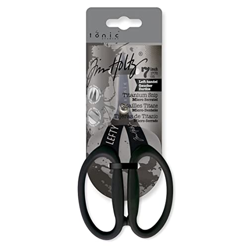 Tonic Studios 2786EUS 7In Left Handed Titanium Snips Tim Holtz Non-Stick Micro Serrated Scissors 7 Inch cover