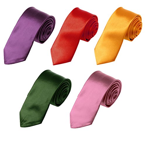 Feel Silk Slim Tie For Wedding Multi-Color Slim Neck Tie Large Variety Of Novelty Brand DAN2011 Dan Smith Red,Pink,Blue Violet,Dark Green,Gold Plain