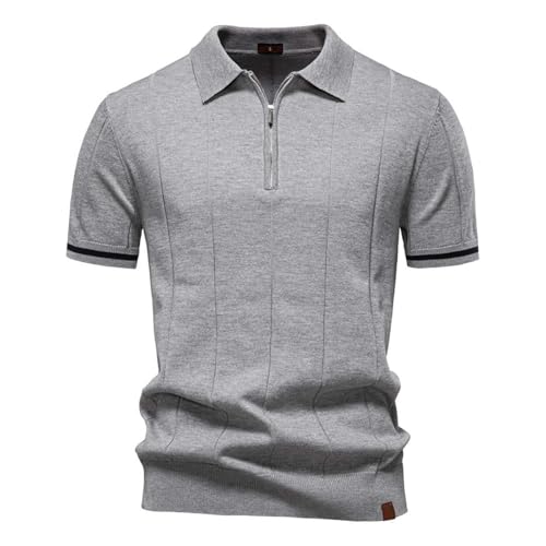 Polo de golf homme bicolore à quart de zip pour le sport et l'été
