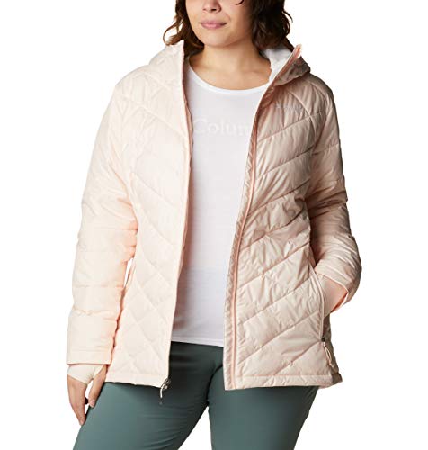 Columbia Women's Heavenly Hooded Water Resistant Insulated Rain Jacket, Peach Quartz, Xx-Large #TOP5