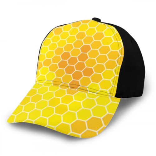 Sombreros de béisbol Panal Monocromo Miel Moda Gorra de béisbol Cómoda Ajustable Gorra de béisbol Lisa para Hombres Mujeres