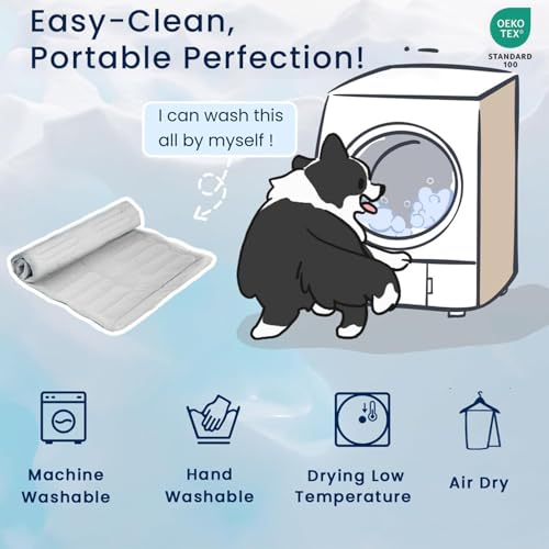 Tapis rafraîchissant pour chien lavable et lit de voyage transportable - 6