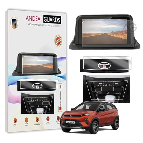 Image of Screen Guard For TATA NEXON 2023 FACELIFT | 7 INCH INFOTAINMENT + STEERING + AC PANEL Protector | Car Music Stereo System Digital Display Accessories [Not Tempered Glass]
