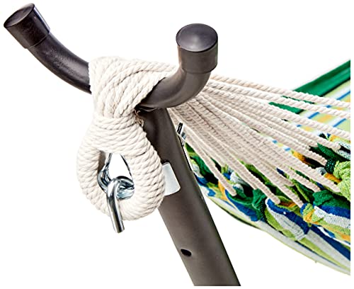Image of Amazon Basics Double Hammock with 9-Foot Space Saving Steel Stand and Carrying Case, 450 lb Capacity, Vigor Green, 110 inch x 47 inch x 43 inch