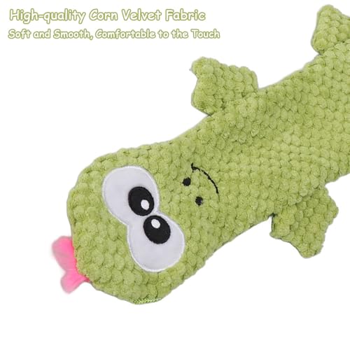 Juguete mordible para perros lagarto de peluche verde miniatura 4