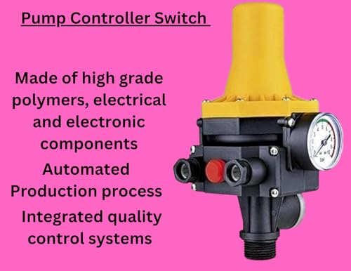 Image of Resale By JES Automatic Electronic Water Pump Pressure Controller Switch - 220V-240V, 10A, 1.1kW, with Gauge, G1 Thread, 1.5 Bar Start Pressure, 10 Bar Max, IP65 Waterproof, High-Grade Polymer