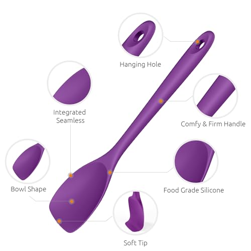 Image of U-Taste Silicone Cooking Spoon 600ºF Heat Resistant Scoop Spatula, Purple