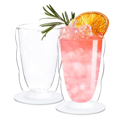 CxutSa 2x450ML Double-Walled Glass Coffee Mugs Set with Coasters - Insulated Latte, Cappuccino, Espresso Cups for Hot and Cold Beverages - Image 9