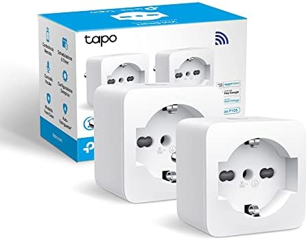 Tapo P105(2-pack) Presa Smart Italiana, WiFi Intelligente Smart Plug, Controllo Vocale, Compatibile con Alexa e Google Home, Controllo Remoto Tramite APP Tapo, Tempo di Preselezione