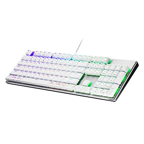 Image of Cooler Master SK652 Sliver White Mechanical Keyboard with Low Profile Blue Switches, New and Improved Keycaps, and Brushed Aluminum Design | Ttc Low-Profile Blue Switches, Per-Key Rgb, Detachable 1.8m Braided USB-C, Aluminum Top Plate, 1000hz, Masterplus Plus