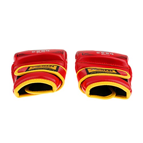 LEIPUPA 1 Par Meio Dedo Sanda Artes Marciais Punch Bag Training Sparring Luvas - Vermelho
