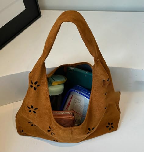 2 Pcs Slouchy Suede Hobo Bags Women Cute Underarm Shoulder Bag Crescent Crossbody Purses Satchels Travel Tote Handbag 20254