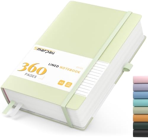 RETTACY Lined Journal Notebook - A5 Note Book Hardcover Thick Notepad ...