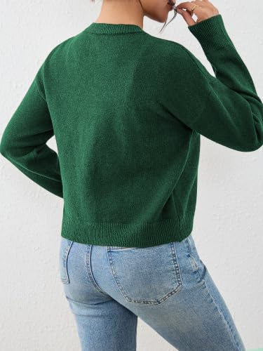Image of Ibeauti Cropped Cardigan Sweaters for Women 2026 Trendy Spring Y2k Outfit Long Sleeve Button up Open Front Short Knit Sweater