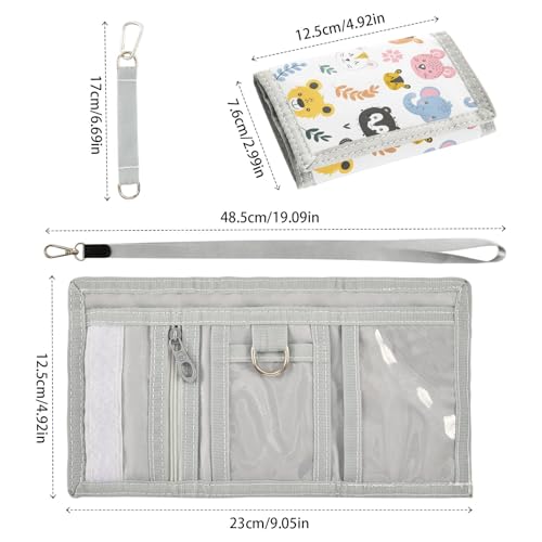 Kids Wallets for Boys Girls Toddler Trifold Wallet Children Small Animal Face with Zipper Coin Pocket3