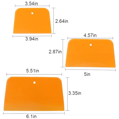 Image of 9pcs Body Filler Spreaders Kit, 4 inch 5 inch 6 inch Reusable Automotive Body Fillers, Plastic Spreader for Applying Fillers Putties Glazes Caulking Agents Car Body Maintenance