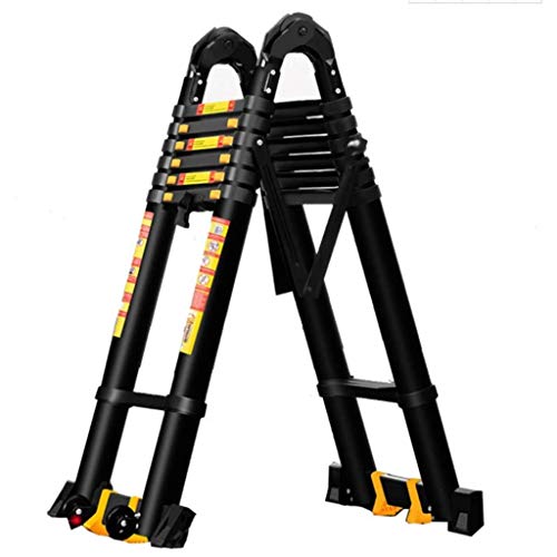 Lsqdwy Escaleras telescópicas, Escalera Plegable Escalera de ingeniería de aleación de Aluminio Escaleras Elevadoras Escalera de Espiga, Escalera de ático al Aire Libre de Engrosamiento portátil (T