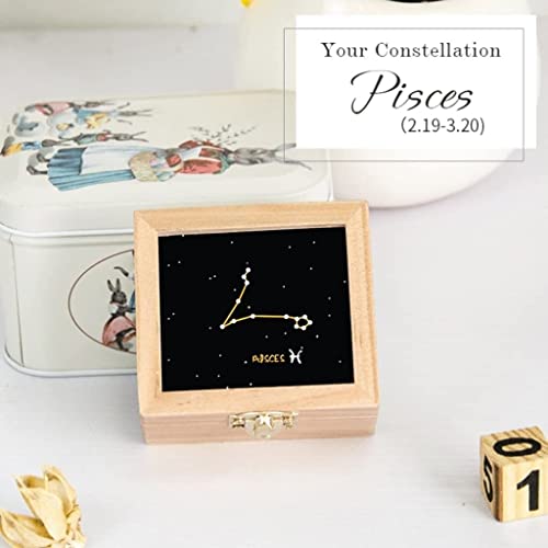 Caja de música de doce constelaciones YOOPKA de madera azul 4
