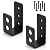 2x4 Door Barricade Brackets (2pcs)-Drop Open Bar Holder Steel U Bracket for 2 by 4 Lumber as Security Door Reinforcement, Door Jammer, Tool Hanger for Your Home, Barn, Shed, Garage, Gate