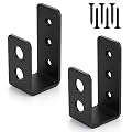 2x4 Door Barricade Brackets (2pcs)-Drop Open Bar Holder Steel U Bracket for 2 by 4 Lumber as Security Door Reinforcement, Door Jammer, Tool Hanger for Your Home, Barn, Shed, Garage, Gate