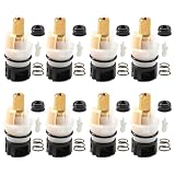 8 Pack RP25513 Faucet Stem Replacement Kit for Delta Two Handle Faucet, Includes RP24096 Cartridge, RP4993 Seat & Spring, RP24097 1/4 Turn Stop