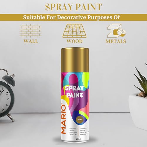 Image of Mario Spray Paint - 35 Gold (400ml) | Gold Metallic Spray Paint for Decoration, Furniture, Art & Craft Projects