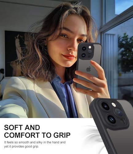 Mootobo Compatible with iPhone 14 Pro Max Case with Lens Protection, Shockproof Military-Grade Protection, Anti-Scratch Matte Back Slim Phone Case 6.7 inch, Black - Image 6