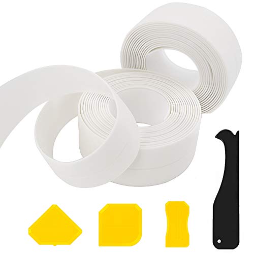 Lifreer 2 rollos de cinta sellante para bañera, 6,4 m, 4 herramientas...