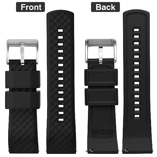 Image of Ritche Christmas Gift Silicone Watch Bands 18mm 20mm 22mm 24mm Quick Release Rubber Watch Bands for Men, White Elephant Gifts, Stocking Stuffers For Men