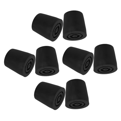 YOSADIER 8個 ゴム製の松葉杖フットマット 滑り止め松葉杖のヒント 滑り止め杖の先端 シャワーチェア用ゴム足 杖の先端ヘビーデューティー 杖ハードウェア 交換用ゴム杖のヒント Black