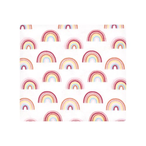 Image of Hudson Baby Unisex Baby Cotton Poly Flannel Receiving Blankets Bundle, Sunshine and Rainbows, One Size