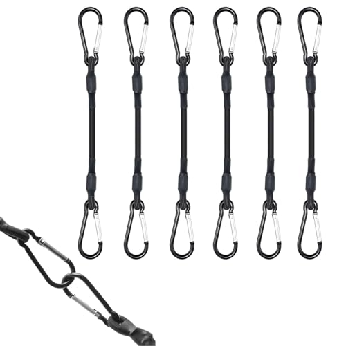#VerdientProvisionen<br>6 Stück Spanngummi mit Karabiner Expander mit Karabinerhaken 30cm Starker Gepäckspanner Schwarz Gummispanner mit Haken Spanngurte mit Haken Gummibänder für Sonnensegel Garten Fahrrad Auto