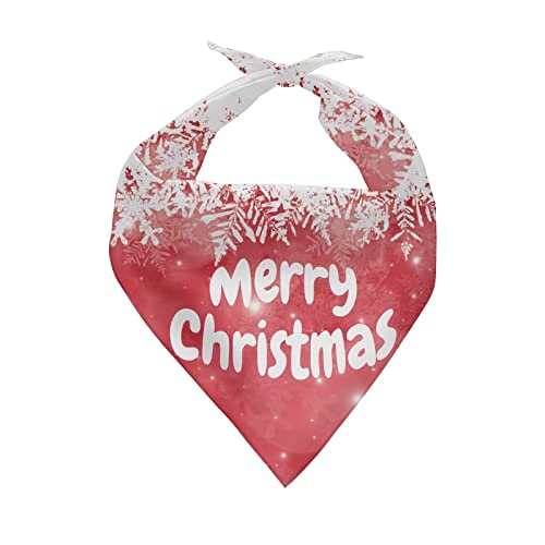 SEANATIVE Frohe Weihnachten Hundehalstücher Waschbar Hundeschal Schneeflockenmuster Welpenlätzchen Halstuch Schal Verstellbares Haustier Bandana für Kleine Mittlere Große Hunde Cover