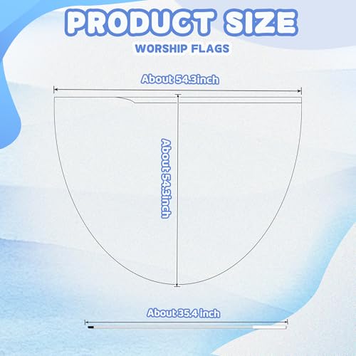 Baisdan 54"x54" Worship Flags for Dance Church, Praise Dance Flags for Worship, Silk-like Chiffon Flag with Flexible Rods & Storage Bag, Set of 2, White-Blue by Baisdan - Image 4