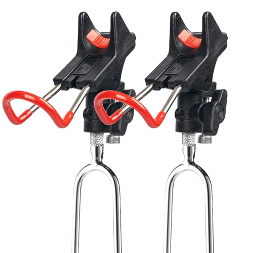 Sgehai 2 soportes para caña de pescar, de acero inoxidable ajustable en 360°, para pesca en ribera, pesca en mar, pesca en reservorio