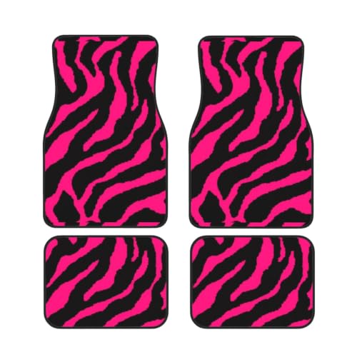 Alfombrillas de coche antideslizantes de neopreno cebra rosa