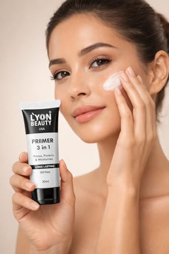 Image of Lyon Beauty USA 3-in-1 Face Primer | Primes, Protects & Moisturises | Oil-Free Long Lasting Makeup Primer - 30ml