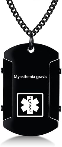 Miniatura 53 de Collar de identificación de alerta médica para hombres, grabado con láser, collar con colgante de etiqueta de acero inoxidable, identificación