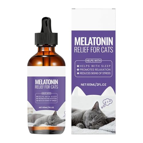 per Il Sonno del Gatto, Soluzione Naturale per alleviare Lo Stress, 60 ml, Prodotto calmante Naturale per Gattini, per la Salute e Lo Stress, per Gatti di Taglia Piccola, Media e Grande, per