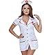 chenyesun Reizwäsche Sexy Damen Krankenschwester Cosplay Party Tiefer V-Ausschnitt Nachtwäsche Nachtwäsche Nurse Kostüm Pflegeuniformen Kostüm Nachthemd Dessous