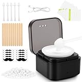 AYBUY Waxing Set, Wax Maschine Set, Wachsschmelzer Wachsgerät zur haarentfernung, Warmwachs Haarentfernung mit Wax Perlen, Warm Wachsgerät für Gesicht und Körper (Quadratisch, Schwarz)