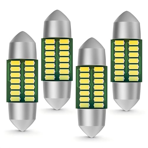 Wrexon 4-Pack 31mm DE3175 LED Bulb 6000K White Super Bright CANBUS Error Free Festoon 3021 3022 7065 6428 Interior Dome Map Trunk License Plate Light for Car Truck SUV RV Boat 12V. (31MM)