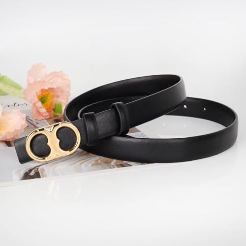 Image of Aurolran Women's Leather Belt with Buckle - Ideal for Dresses, Jeans, and Coats