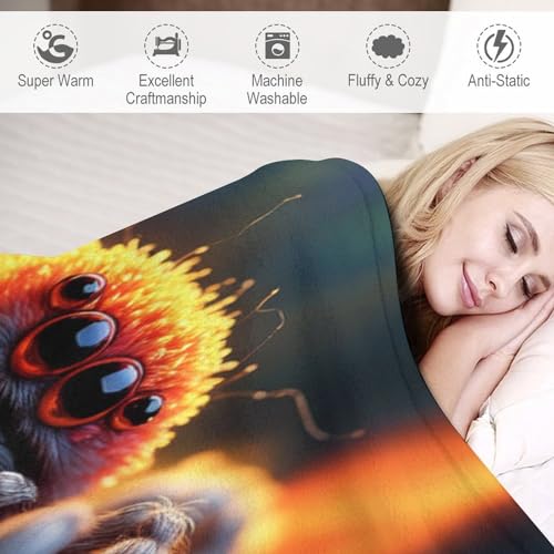 Couverture araignée en flannel douce et finitions premium pour lit