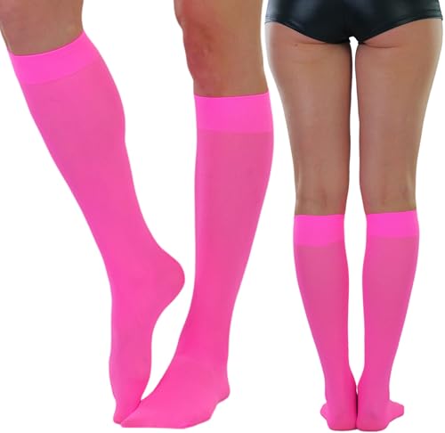 Image of ToBeInStyle Women's Opaque Knee High Nylon Fashion Socks Solid & w /Front Satin Bow